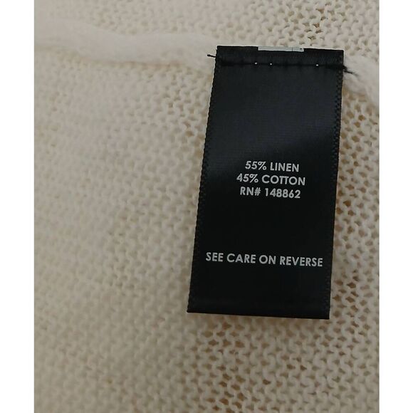 Torrid womens 2xl open knit linen cotton cream ivory shirt top sheer - Picture 7 of 8